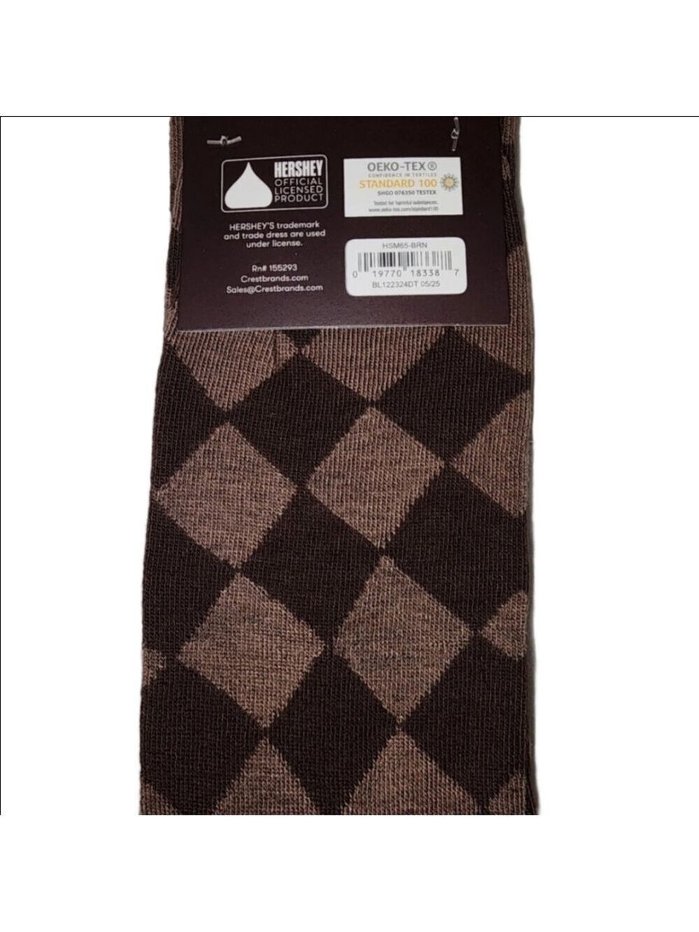 4 / $25 Hersheys Chocolate Bar Novelty Socks Brown Graphic Crew Socks - Picture 2 of 5